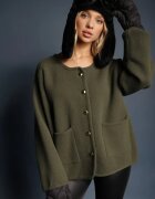 rosa Cardigan Verde Deschis din Viscoză Hanneth