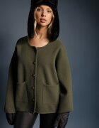 rosa Cardigan Verde Deschis din Viscoză Hanneth