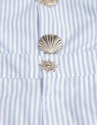 rosa Compleu din bumbac în dungi vestă cu nasturi decorativi și pantaloni Appele Albastru