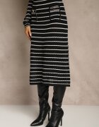 rosa Compleu Negru din Tricot cu Viscoză Reiat Cardigan și Fustă Sepelisse