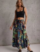 rosa Fustă bleumarin din Vâscoză cu talie elastică decorată cu imprimeu abstract Bimella