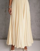 rosa Fustă High Waist cu pliseuri fine Aniope Galbenă
