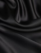rosa Fustă Neagră Midi Cloș De satin cu elastic în talie și fermoar Leose