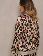 rosa Geacă Roz-Bej Imprimată leopard Tip bomber Ornată cu manșete elastice Rinnovaria