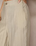 rosa Pantaloni Bej cu croi larg High Waist Natoreia