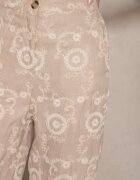 rosa Pantaloni Bej cu croială largă Talie înaltă cu broderie Issedi