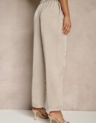 rosa Pantaloni Bej High Waist cu un croi elegant și picior drept Jenarwena