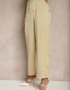 rosa Pantaloni bej închis talie înaltă cu croială elegantă cu picior drept Jenarwena