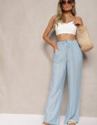 rosa Pantaloni din material albaștri cu elastic încrețit Pimpernel