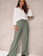 rosa Pantaloni din material Verde închis cu elastic încrețit Pimpernel