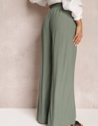 rosa Pantaloni din material Verde închis cu elastic încrețit Pimpernel