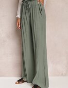 rosa Pantaloni din material Verde închis cu elastic încrețit Pimpernel