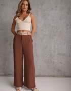 rosa Pantaloni din vâscoză talie înaltă decorați cu motiv geometric Iomane Maro
