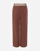 rosa Pantaloni din vâscoză talie înaltă decorați cu motiv geometric Iomane Maro