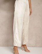 rosa Pantaloni Elegante Bej deschis cu croială largă cu luciu satinat Lionea