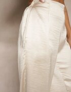 rosa Pantaloni Elegante Bej deschis cu croială largă cu luciu satinat Lionea