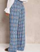 rosa Pantaloni granat din bumbac cu model abstract cu talie înaltă și elastic în talie Lilliah