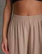 rosa Pantaloni largi bej cu elastic în talie Carleny