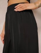 rosa Pantaloni Largi Negri cu elastic în talie Carleny