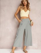 rosa Pantaloni Mentă Largi cu elastic în talie din Bumbac Zonaeve