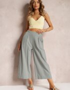 rosa Pantaloni Mentă Largi cu elastic în talie din Bumbac Zonaeve