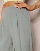 rosa Pantaloni Mentă Largi cu elastic în talie din Bumbac Zonaeve