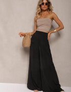 rosa Pantaloni Negri de vară cu croială largă cu elastic în talie Philomen