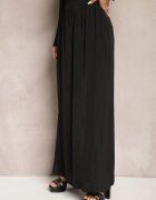 rosa Pantaloni Negri de vară cu croială largă cu elastic în talie Philomen