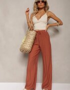 rosa Pantaloni Portocalii Textili cu elastic încrețit Pimpernel