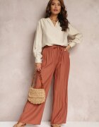 rosa Pantaloni Portocalii Textili cu elastic încrețit Pimpernel