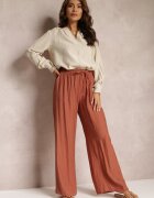rosa Pantaloni Portocalii Textili cu elastic încrețit Pimpernel