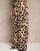 rosa Pantaloni Roz-Bej Imprimeu leopard cu croială largă Paper Bag High Waist Saliandra