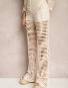 rosa Pantaloni scurți bej ajurați cu elastic în talie și talpă Waloella