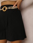 rosa Pantaloni scurți Negri din Bumbac cu curea Haidiera