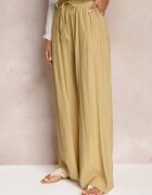 rosa Pantaloni textili bej cu elastic încrețit Pimpernel