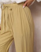 rosa Pantaloni textili bej cu elastic încrețit Pimpernel