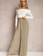 rosa Pantaloni Verzi de vară cu croială largă cu elastic în talie Philomen