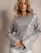 rosa Pulover Argintiu Metalizat cu mânecă lungă Vivalei