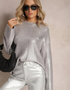 rosa Pulover Argintiu Metalizat cu mânecă lungă Vivalei