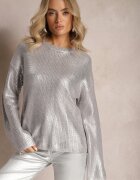 rosa Pulover Argintiu Metalizat cu mânecă lungă Vivalei