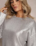 rosa Pulover Argintiu Metalizat cu mânecă lungă Vivalei