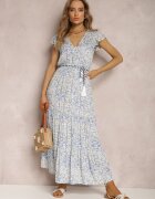 rosa Rochie Alb-Albastru cu șnur Olathe