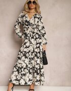 rosa Rochie Alb-Negru Kharano