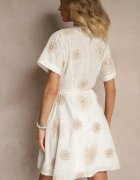 rosa Rochie Albă Boho Decorată Cu șnur și Broderii Evinelle
