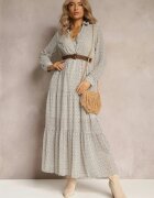 rosa Rochie Albă cu centură Agareope