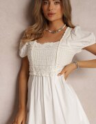 rosa Rochie Albă Din bumbac Xysnea