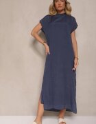 rosa Rochie Albastră cu croială tip cutie cu legătură Napalea