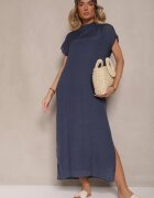 rosa Rochie Albastră cu croială tip cutie cu legătură Napalea