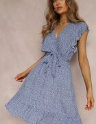 rosa Rochie Albastră cu curea Mitho