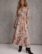 rosa Rochie Albastră deschisă cloș cu flori Rotu